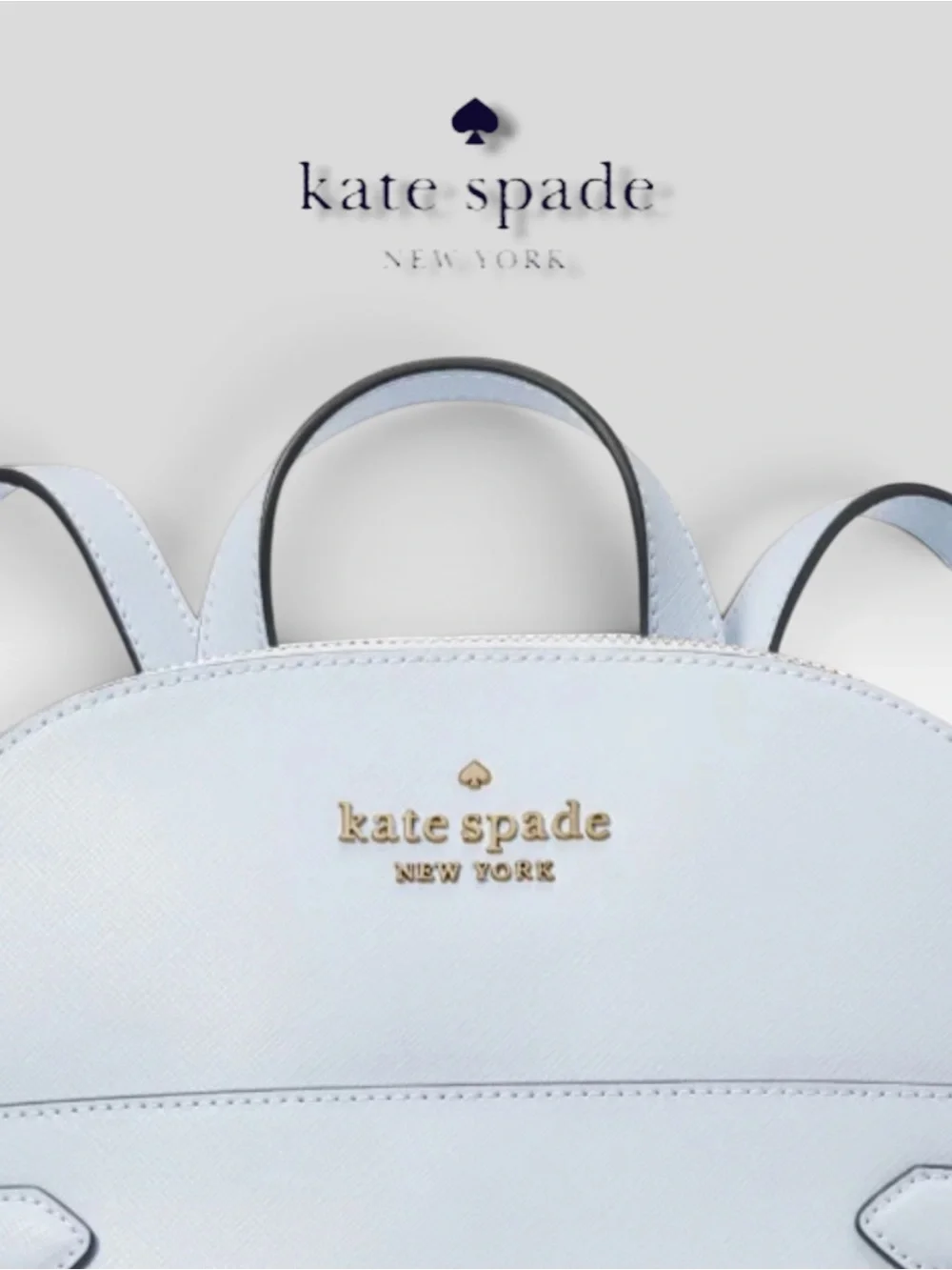 NWT Kate Spade Staci Saffiano Leather Medium Dome Backpack - Pale Hydrangea